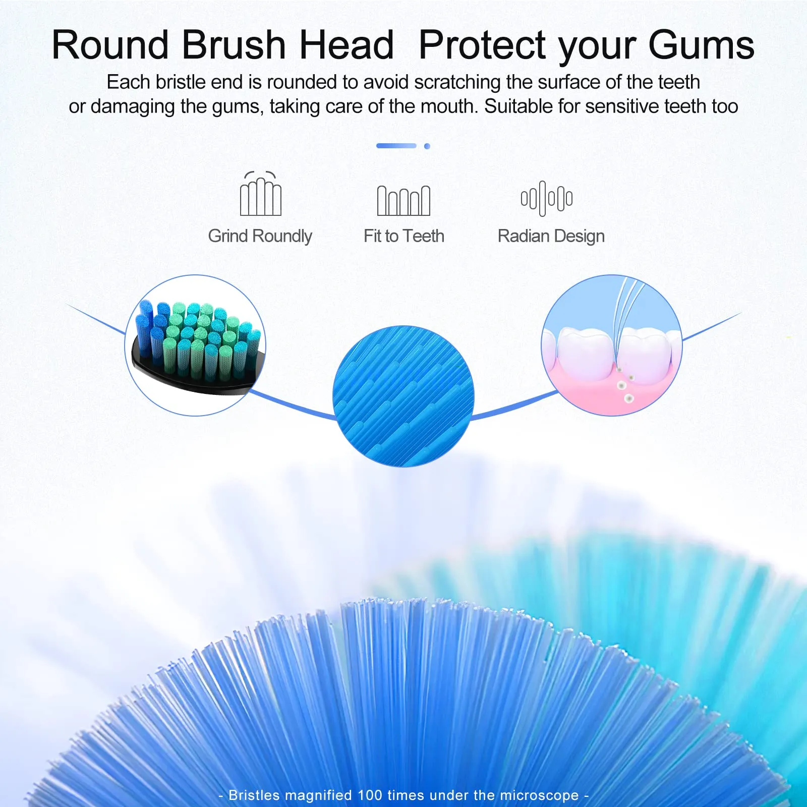 10 Pack Electric Toothbrush Replacement Heads Compatible with Fairywill，Toothbrush Heads Compatible with FW-507/508/551/515/917/959/2011,D1/D3/D7/D8(Black) Black
