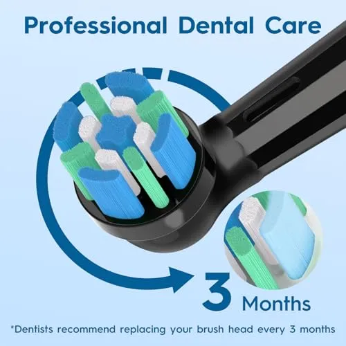 10 Pack Replacement Heads Compatible with Oral B iO 3 4 5 6 7 8 9 10, Brush Heads Compatible with Oral B iO Electric Handles,Black