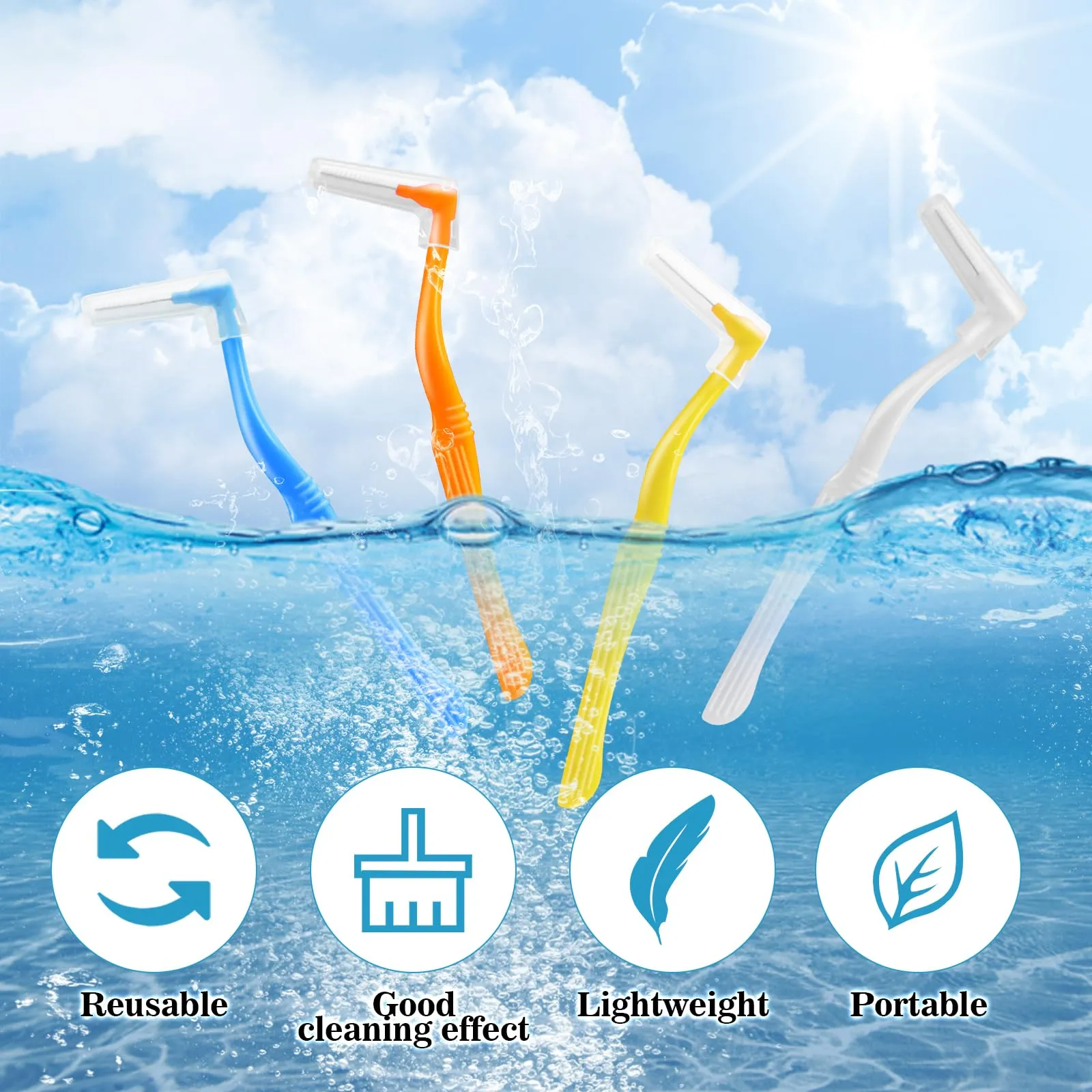 20 Pieces Interdental Brushes, Braces Toothbrush for Cleaner Betweens Angle Alternative Brushes Flossing Head Oral Dental Soft Tooth Brush Tooth Cleaning Tool Toothpick for Tooth Cleaning