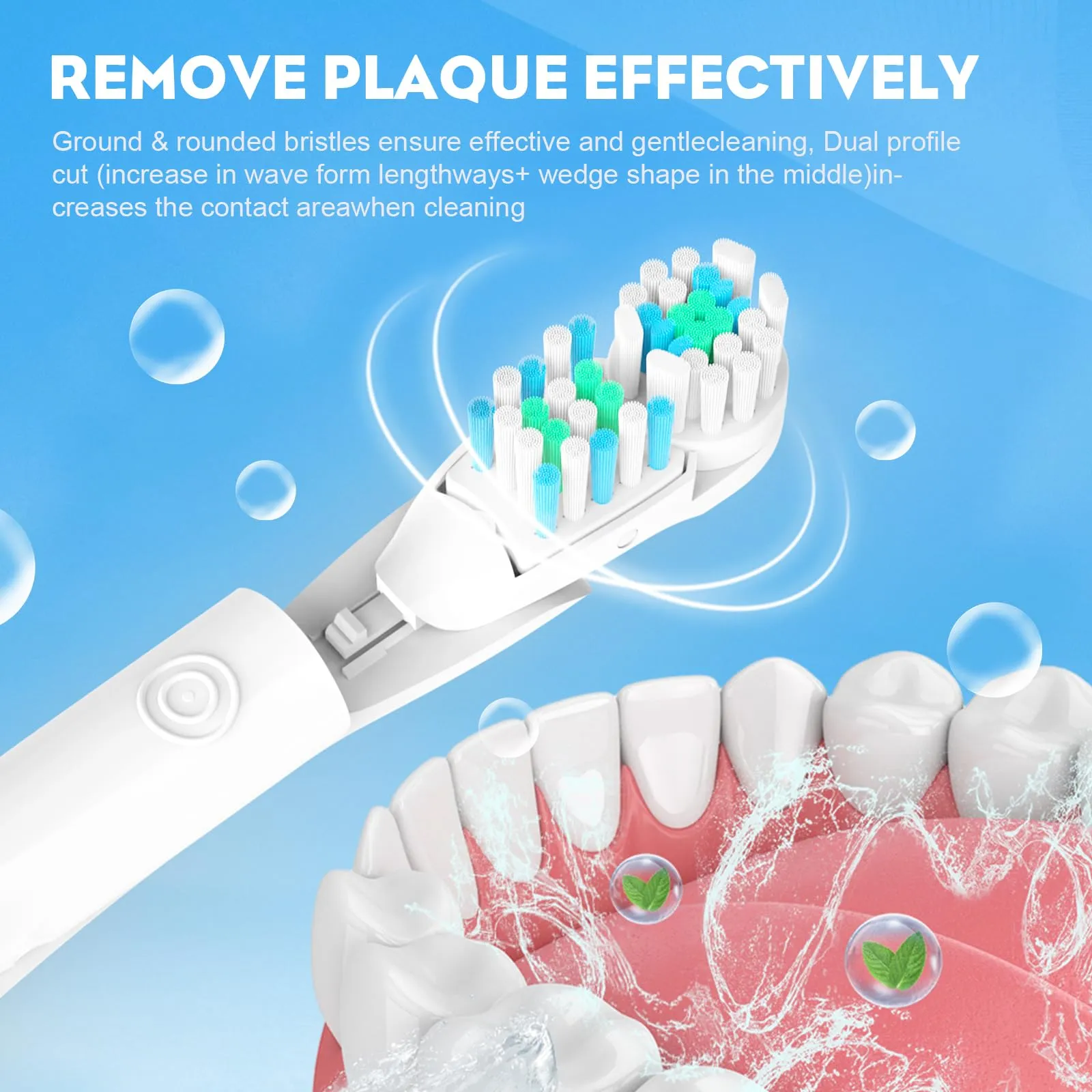 20Pcs Electric Oral Toothbrush Replacements Heads Dual Cross Action Clean Attachments Sensitive Brush Refill Rotating Sets 3D White Fit for Oral B 4732 3733 4734