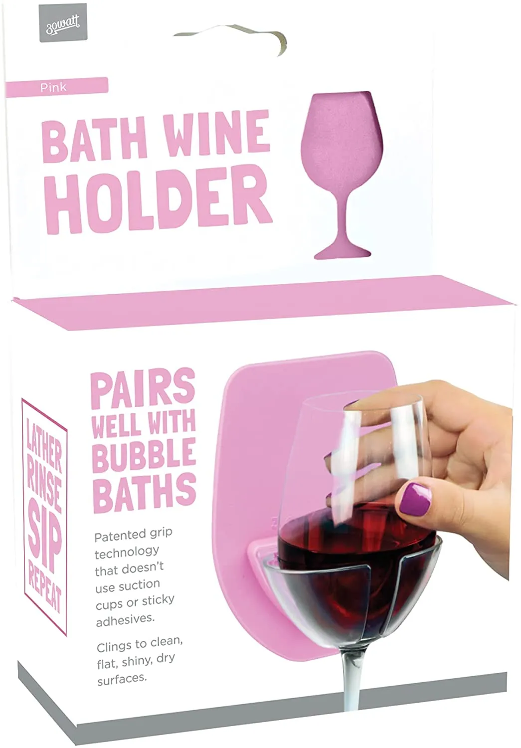 30 Watt Silicone Wine Glass Holder for Bath & Shower, Give The Sift of an at Home Spa Bathtub Relaxation