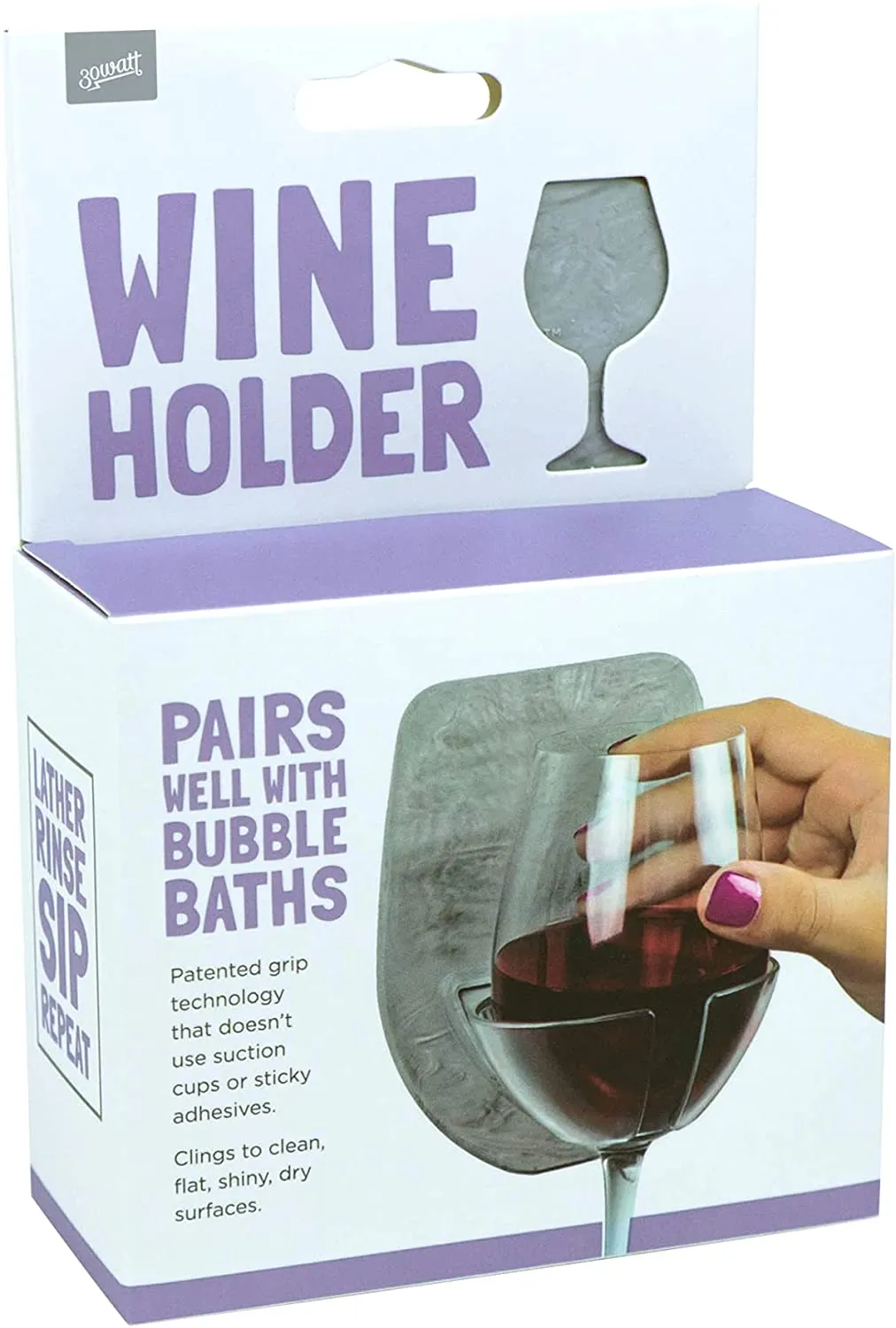 30 Watt Silicone Wine Glass Holder for Bath & Shower, Give The Sift of an at Home Spa Bathtub Relaxation