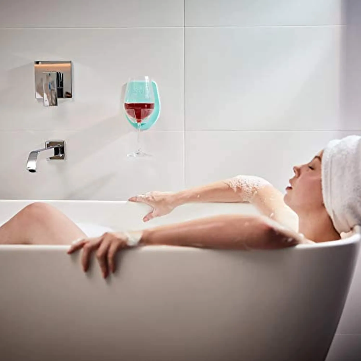 30 Watt Silicone Wine Glass Holder for Bath & Shower, Give The Sift of an at Home Spa Bathtub Relaxation