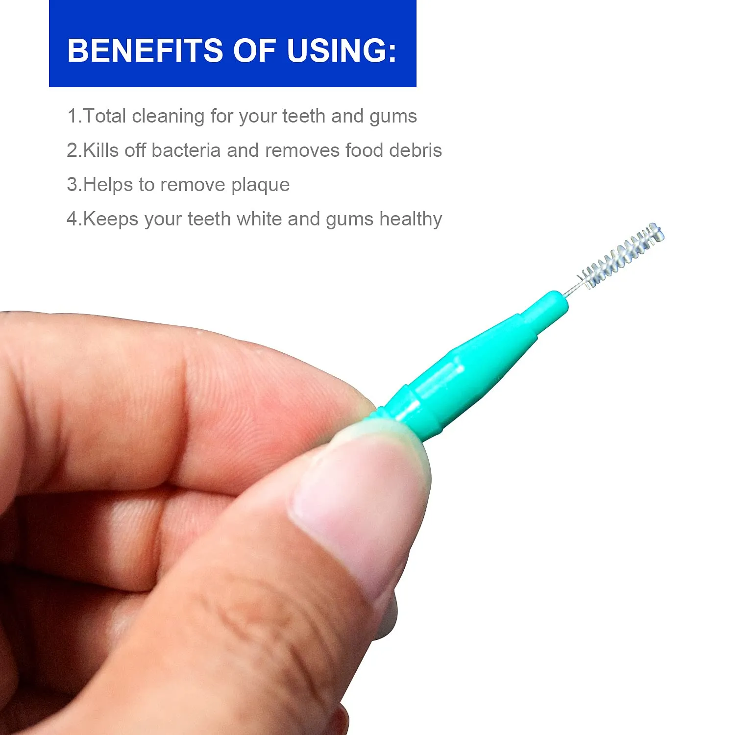 50 Pieces Interdental Brush,Toothpicks Tooth Flossing Head Oral Dental Hygiene Brush,Teeth Cleaner Dental Floss Stick Tooth Cleaning Tool，Braces Dental Brush Flosser for Cleaner Interdental Brush 50