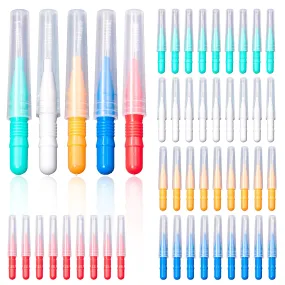 50 Pieces Interdental Brush,Toothpicks Tooth Flossing Head Oral Dental Hygiene Brush,Teeth Cleaner Dental Floss Stick Tooth Cleaning Tool，Braces Dental Brush Flosser for Cleaner Interdental Brush 50