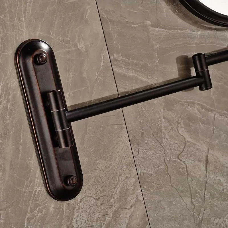 8" Wall Mount Brass Magnifying Extending Double Side Mirror