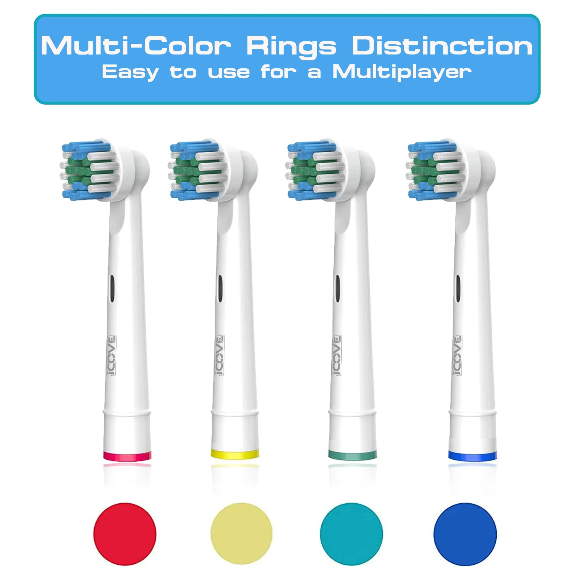 8X Electric Toothbrush Heads, ICOVE Compatible with Oral-B Braun Electric Toothbrush, Precision Clean Professional Brush Replacement Head for Oral B (8 Count, Pack of 1) 8 Count (Pack of 1)