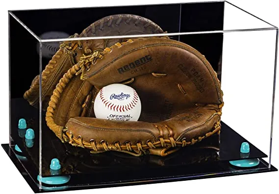 Acrylic Baseball Catchers Glove Display Case - Mirror No Wall Mounts (V16/A011)