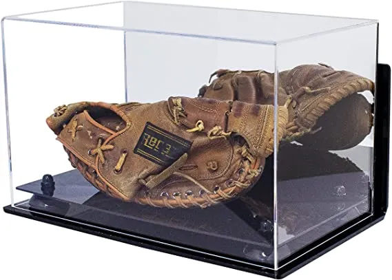 Acrylic Baseball Catchers Glove Display Case - Mirror No Wall Mounts (V16/A011)