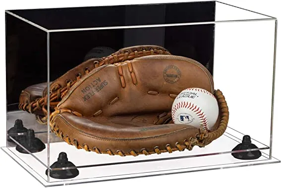 Acrylic Baseball Catchers Glove Display Case - Mirror No Wall Mounts (V16/A011)