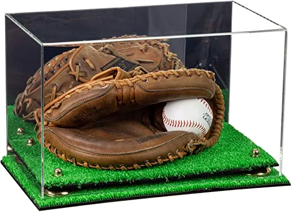 Acrylic Baseball Catchers Glove Display Case - Mirror No Wall Mounts (V16/A011)