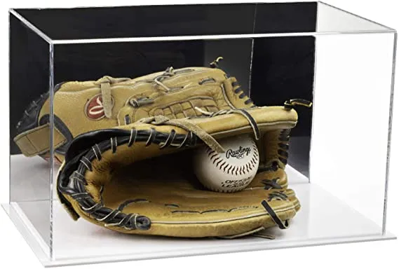 Acrylic Baseball Catchers Glove Display Case - Mirror No Wall Mounts (V16/A011)