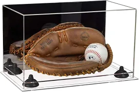 Acrylic Baseball Catchers Glove Display Case - Mirror No Wall Mounts (V16/A011)