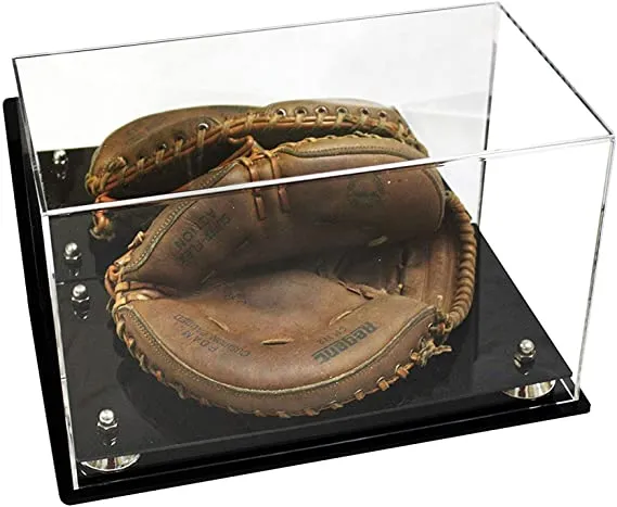 Acrylic Baseball Catchers Glove Display Case - Mirror No Wall Mounts (V16/A011)