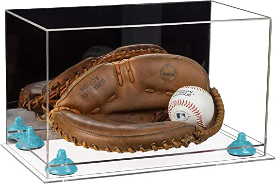 Acrylic Baseball Catchers Glove Display Case - Mirror No Wall Mounts (V16/A011)