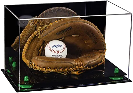 Acrylic Baseball Catchers Glove Display Case - Mirror No Wall Mounts (V16/A011)