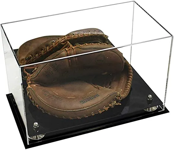 Acrylic Baseball Catchers Glove Display Case - Mirror No Wall Mounts (V16/A011)