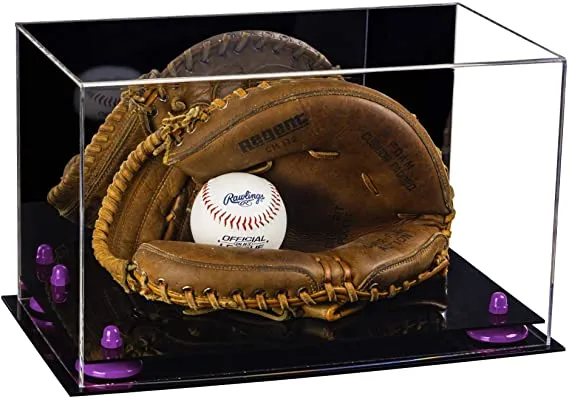 Acrylic Baseball Catchers Glove Display Case - Mirror No Wall Mounts (V16/A011)