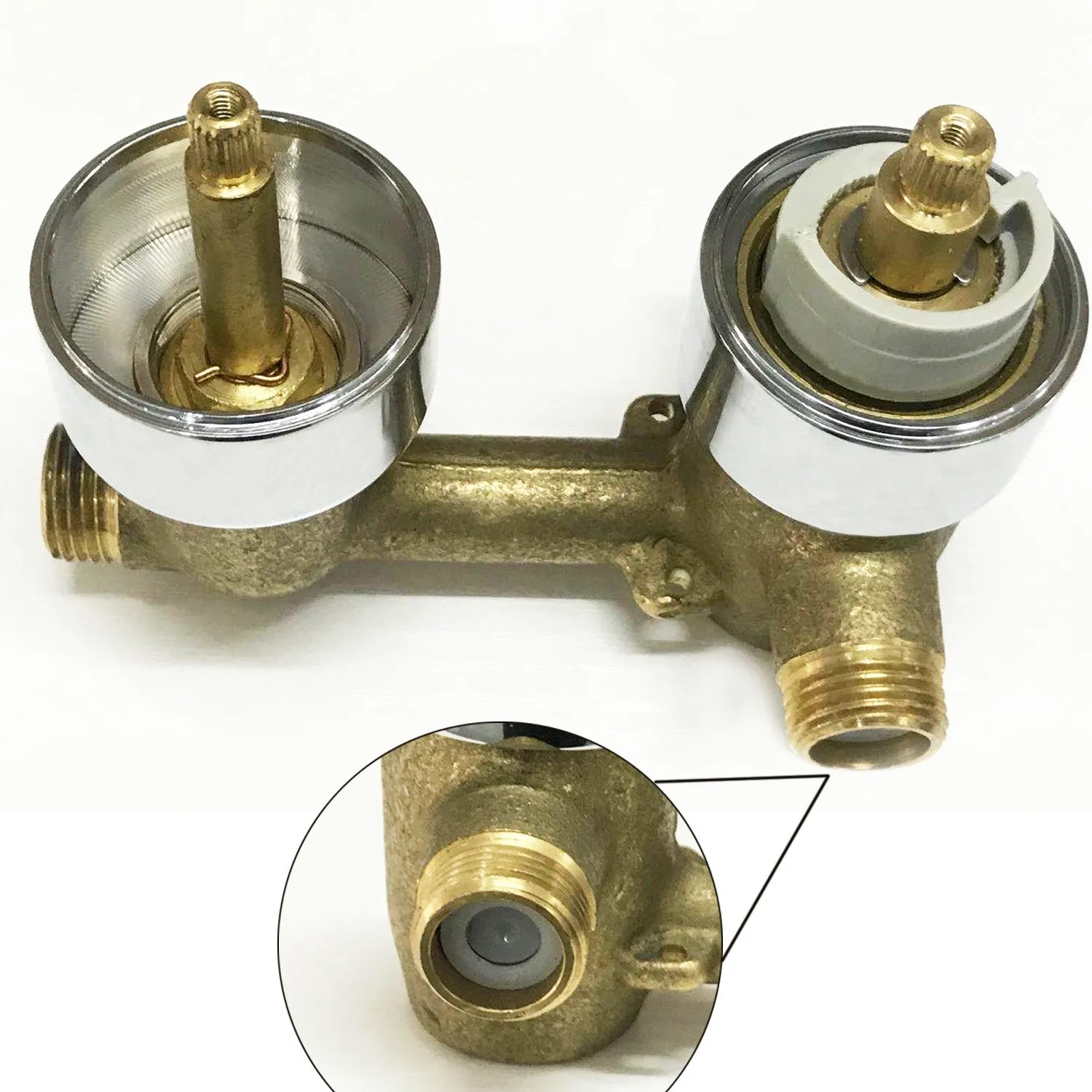AIDAL Concealed Round Thermostatic Shower Mixer Chrome Bathroom Twin Head Valve Set