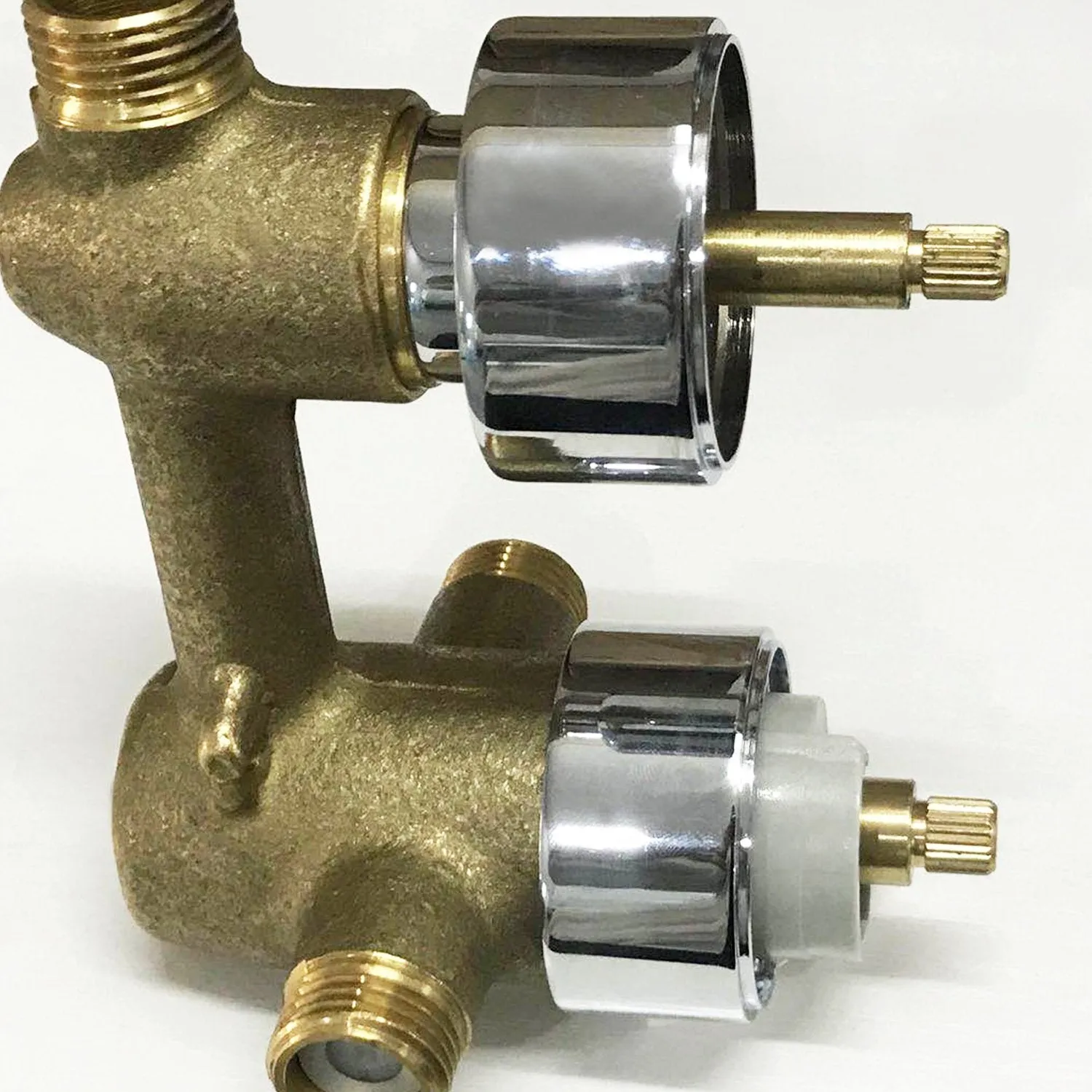 AIDAL Concealed Round Thermostatic Shower Mixer Chrome Bathroom Twin Head Valve Set