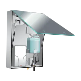 ASI 0663-1 Velare BTM System. Frameless Mirror Cabinet with Foam Soap Dispenser and Hand Dryer Inside