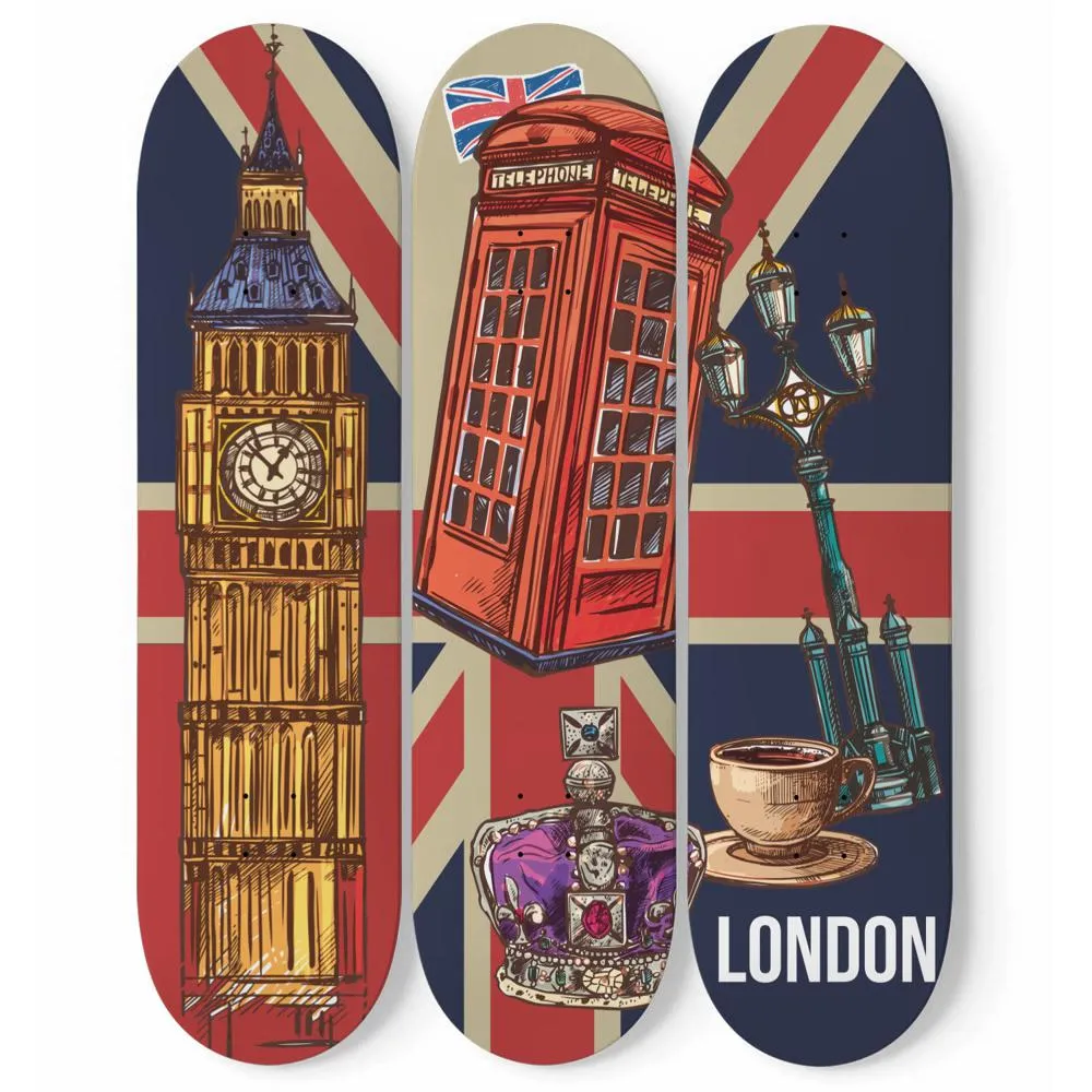 Astounding London Skateboard Wall Art