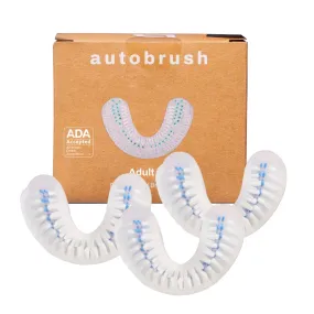 autobrush Double Sided Adult U Shaped Nylon Brush Head Replacements, ADA Accepted, Small Size, Pack of 3
