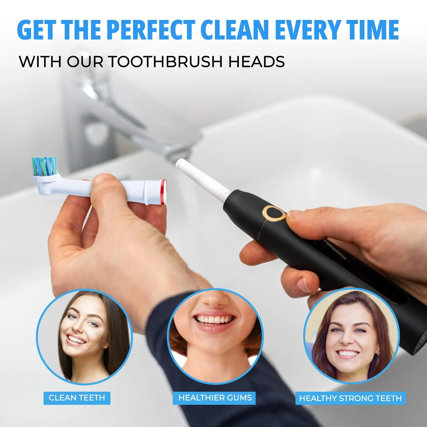 Auzest Replacement Toothbrush Heads Set, Recyclable Oral B Toothbrush Heads Compatible - FREEPOST Recycling Service - Crossaction and Polish Type Heads for Deep Clean & Whitening - Variety Pack
