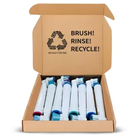 Auzest Replacement Toothbrush Heads Set, Recyclable Oral B Toothbrush Heads Compatible - FREEPOST Recycling Service - Crossaction and Polish Type Heads for Deep Clean & Whitening - Variety Pack