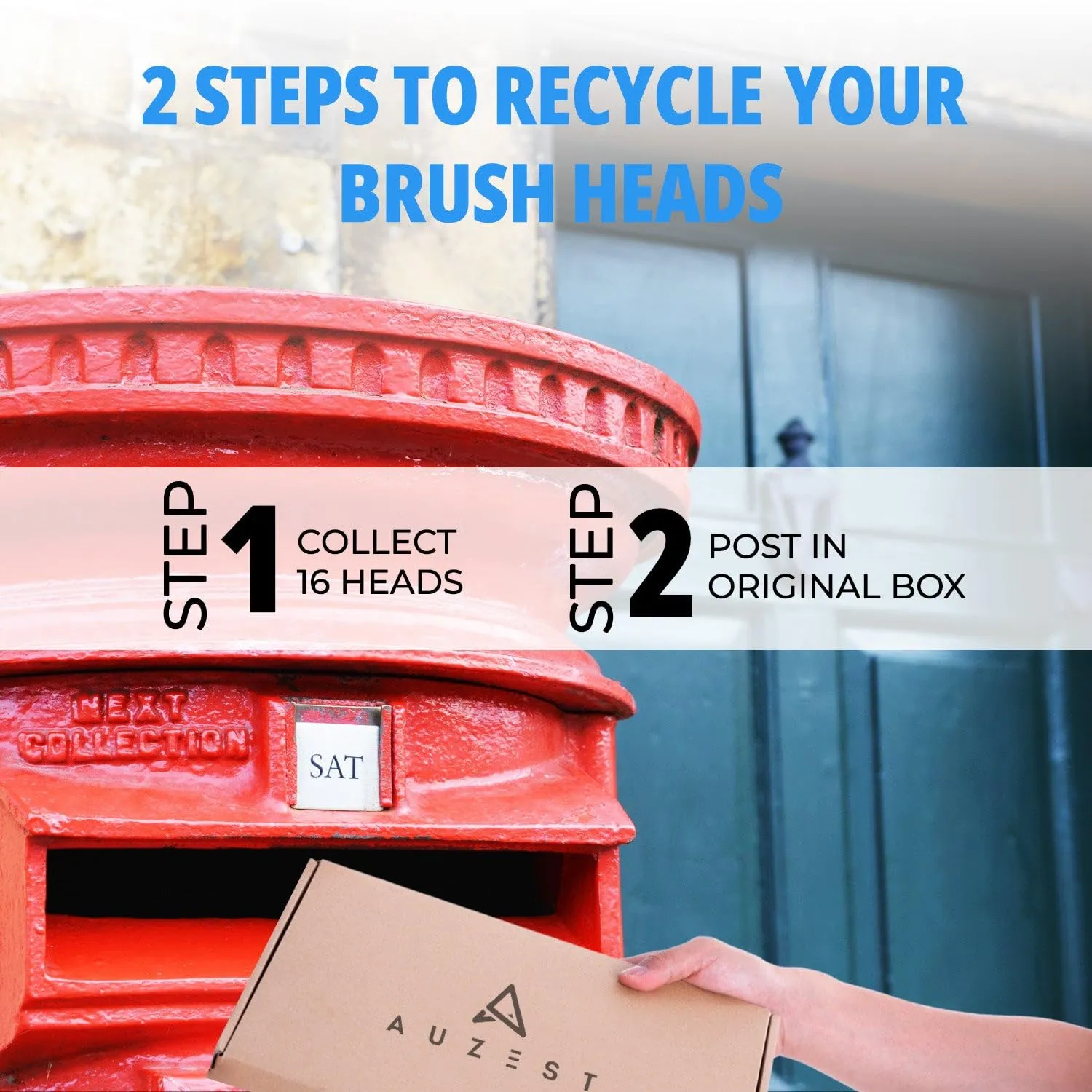Auzest Replacement Toothbrush Heads Set, Recyclable Oral B Toothbrush Heads Compatible - FREEPOST Recycling Service - Crossaction and Polish Type Heads for Deep Clean & Whitening - Variety Pack