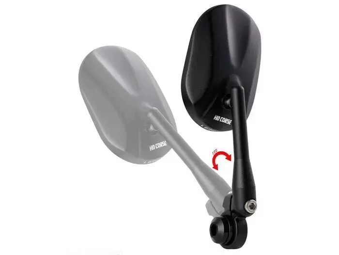 Bar End Mirrors HD CORSE Aluminium CNC Matt Black | Vespa/Piaggio Models