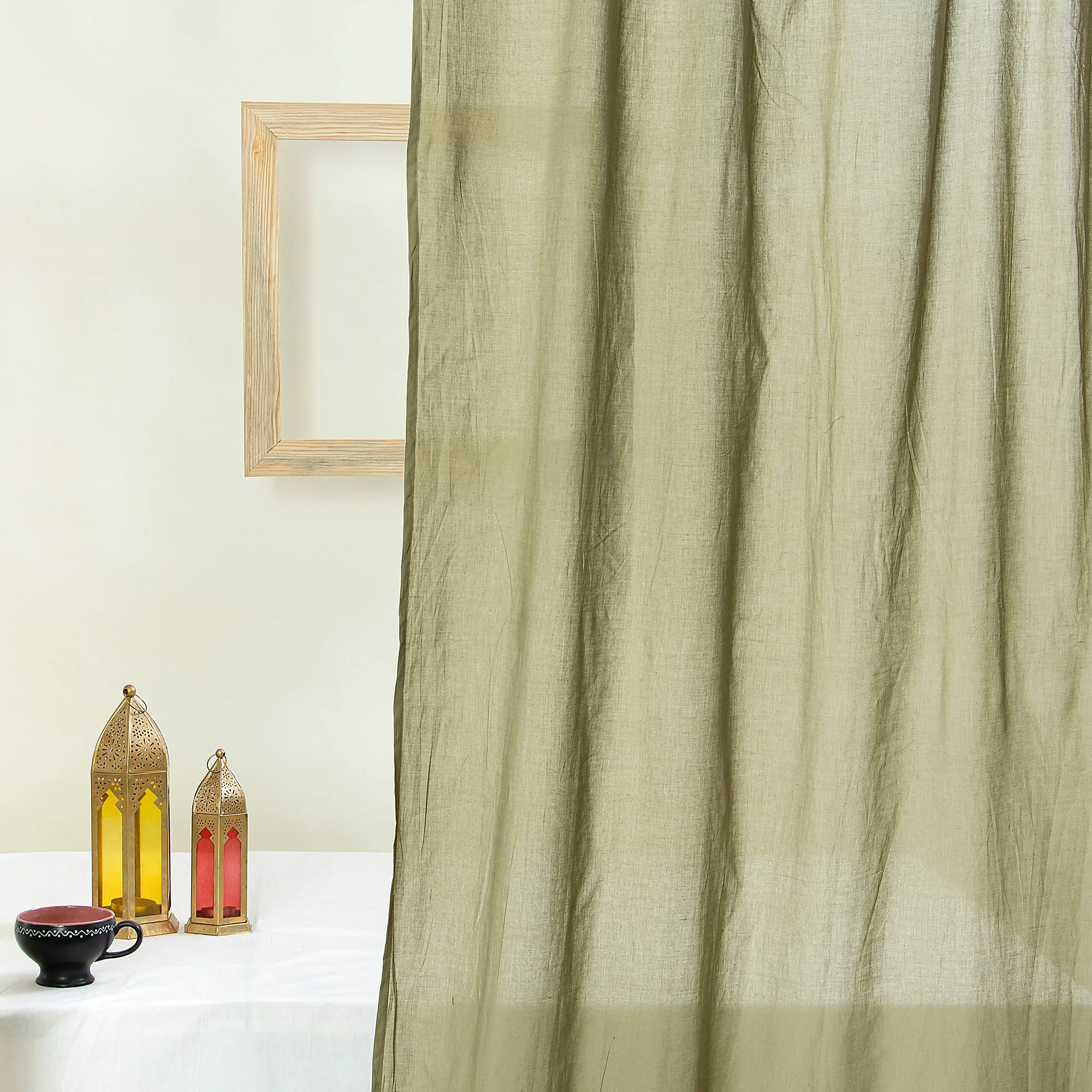 Best Quality Cotton Olive Green Curtains