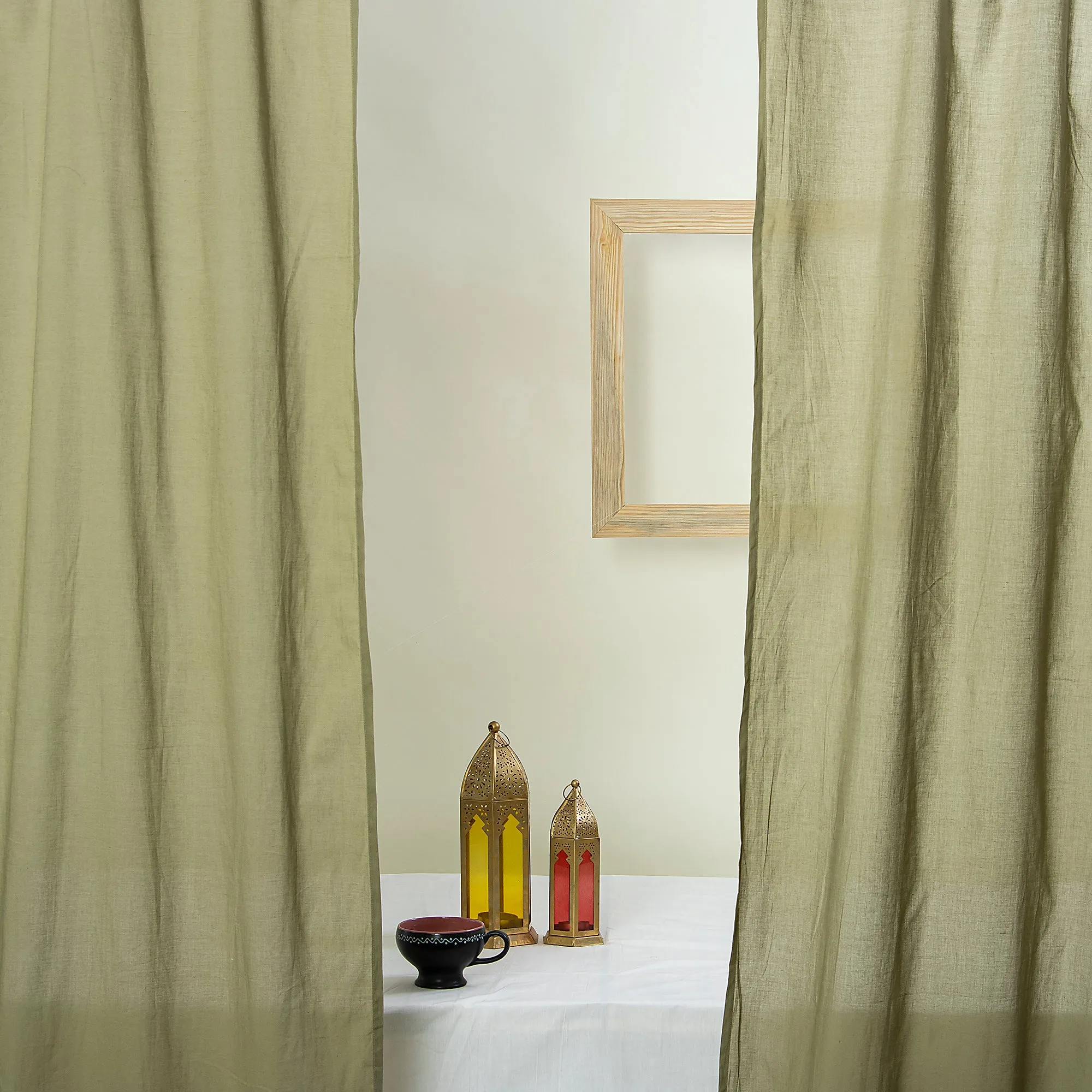 Best Quality Cotton Olive Green Curtains