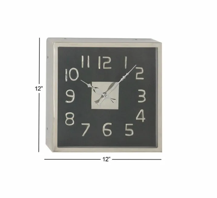 Black and Silver Wall Clock