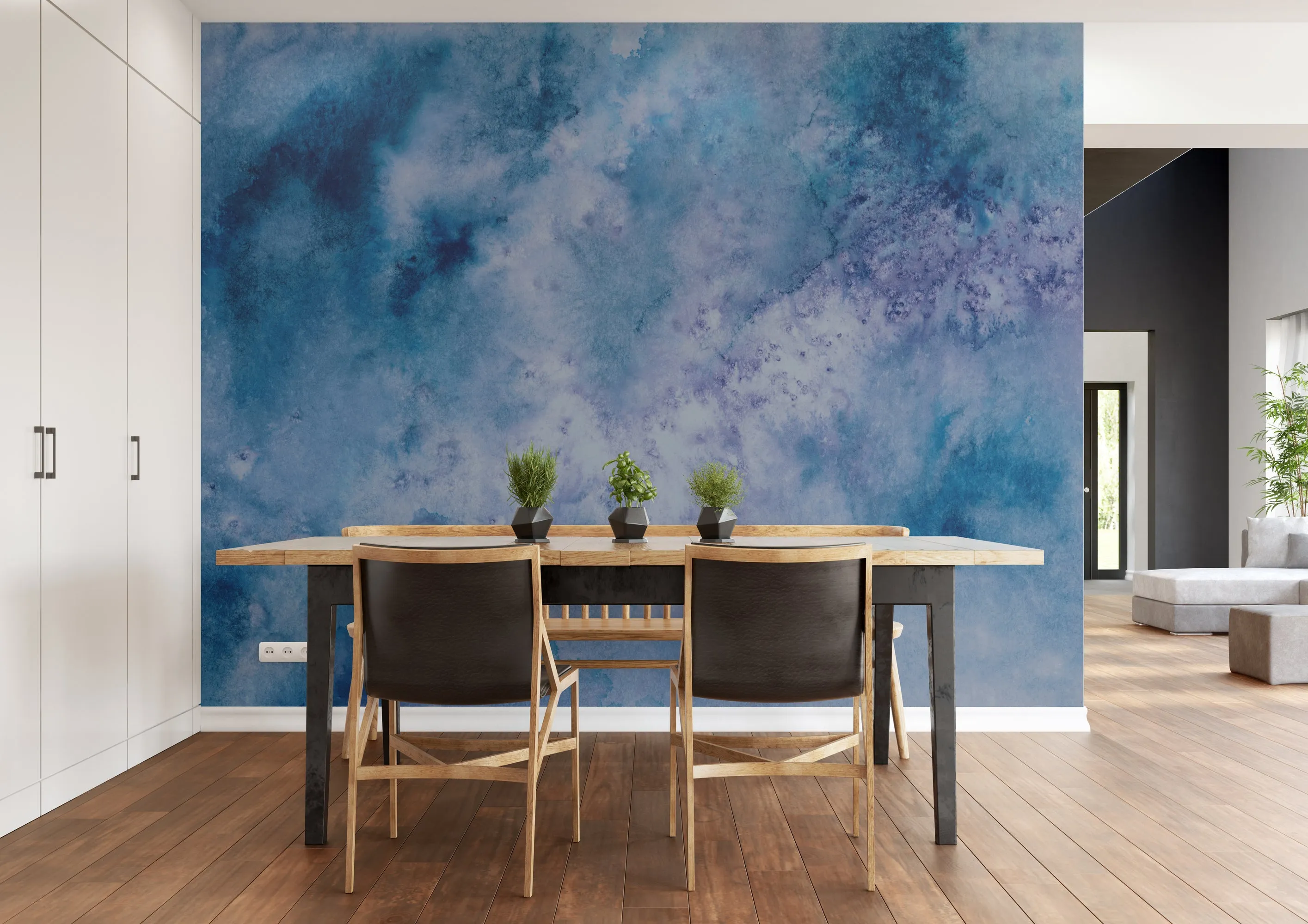 Blue Blue 3-Dimensional Cloud in the Sky Wallpaper RM2102