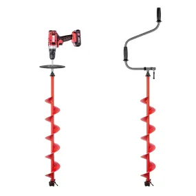 BURAN Professional Ice Fishing Auger with Cordless Drill Adapter