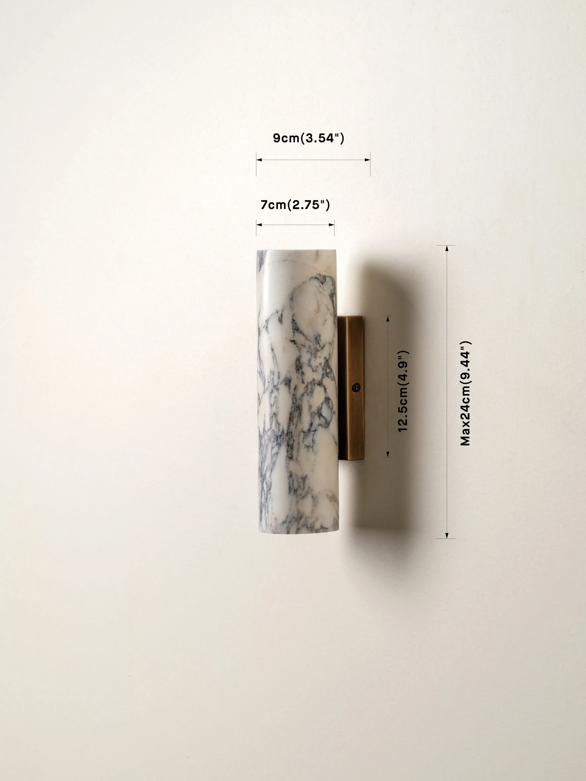 Calla - 2 light Calacatta marble and aged brass wall light