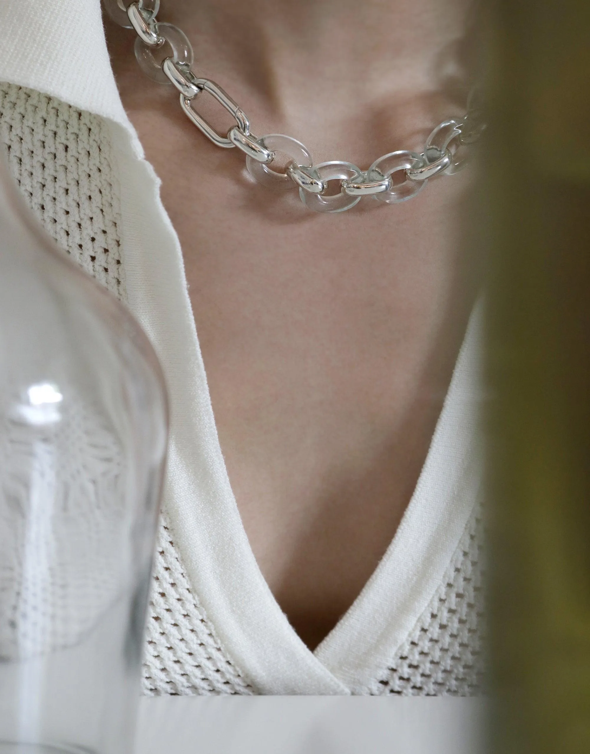 Connected Loop Necklace | Glass