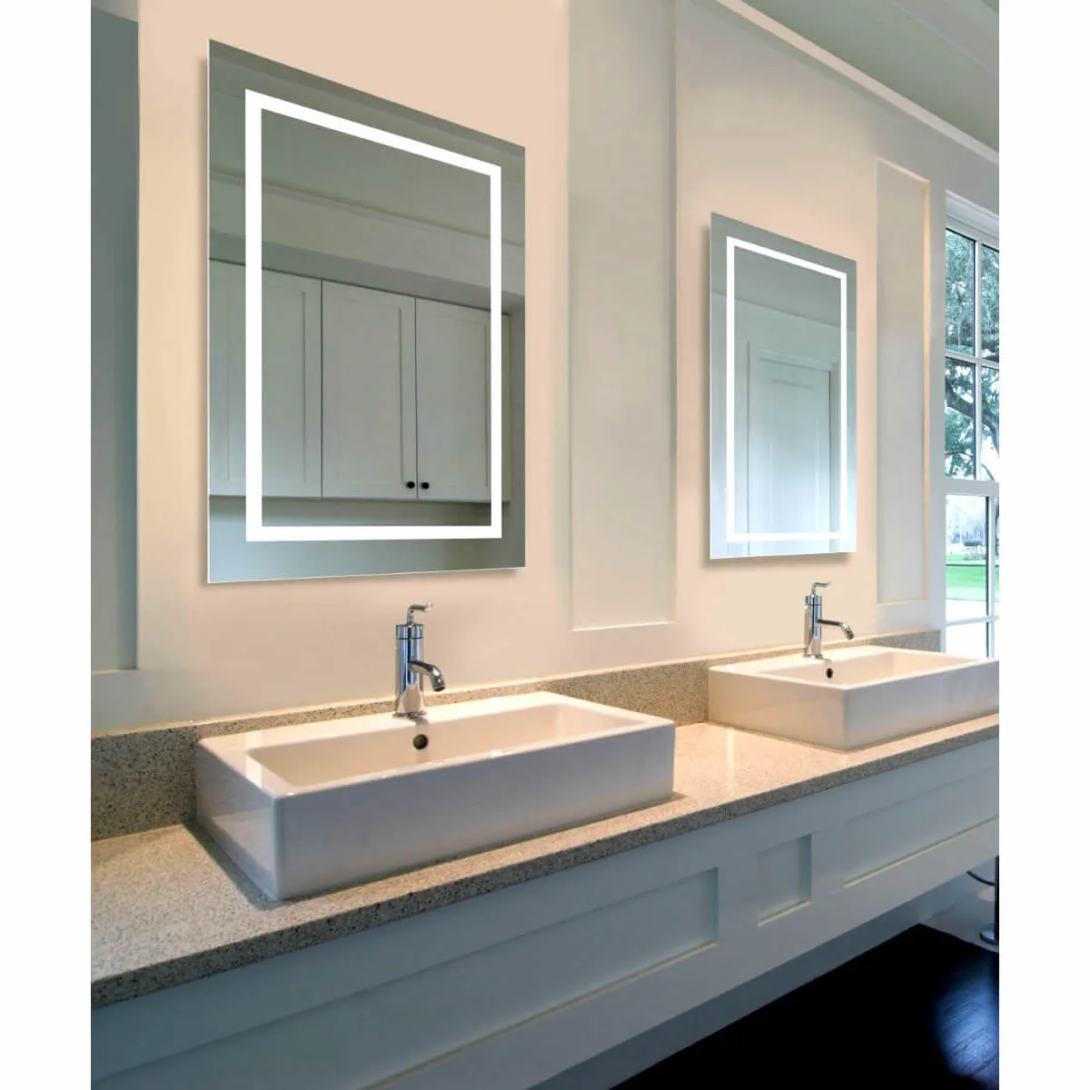 Cordova Unity Natural-Light Bathroom LED Mirror with 1-inch Frosted Continuousl Band - 3 Sizes