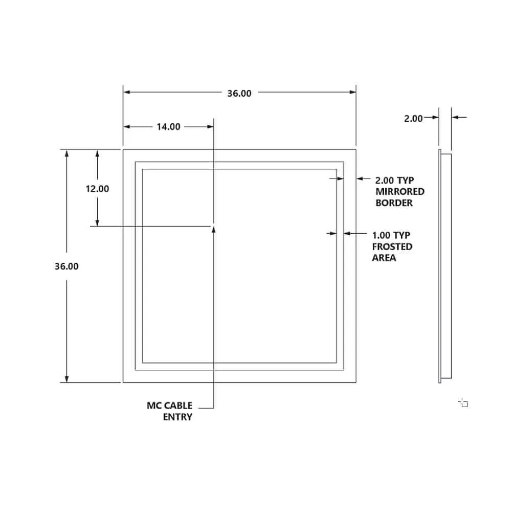Cordova Unity Natural-Light Bathroom LED Mirror with 1-inch Frosted Continuousl Band - 3 Sizes