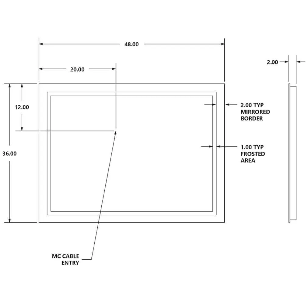 Cordova Unity Natural-Light Bathroom LED Mirror with 1-inch Frosted Continuousl Band - 3 Sizes