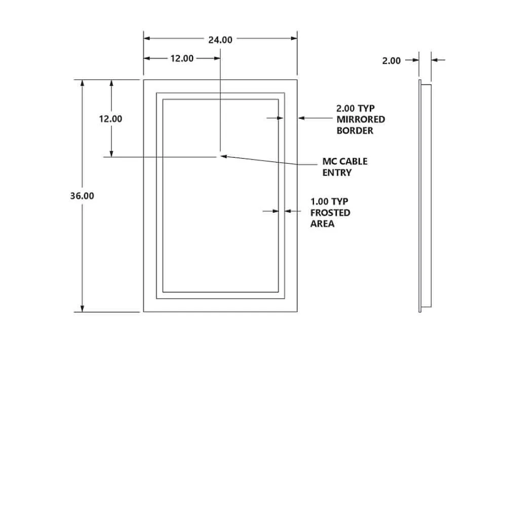 Cordova Unity Natural-Light Bathroom LED Mirror with 1-inch Frosted Continuousl Band - 3 Sizes