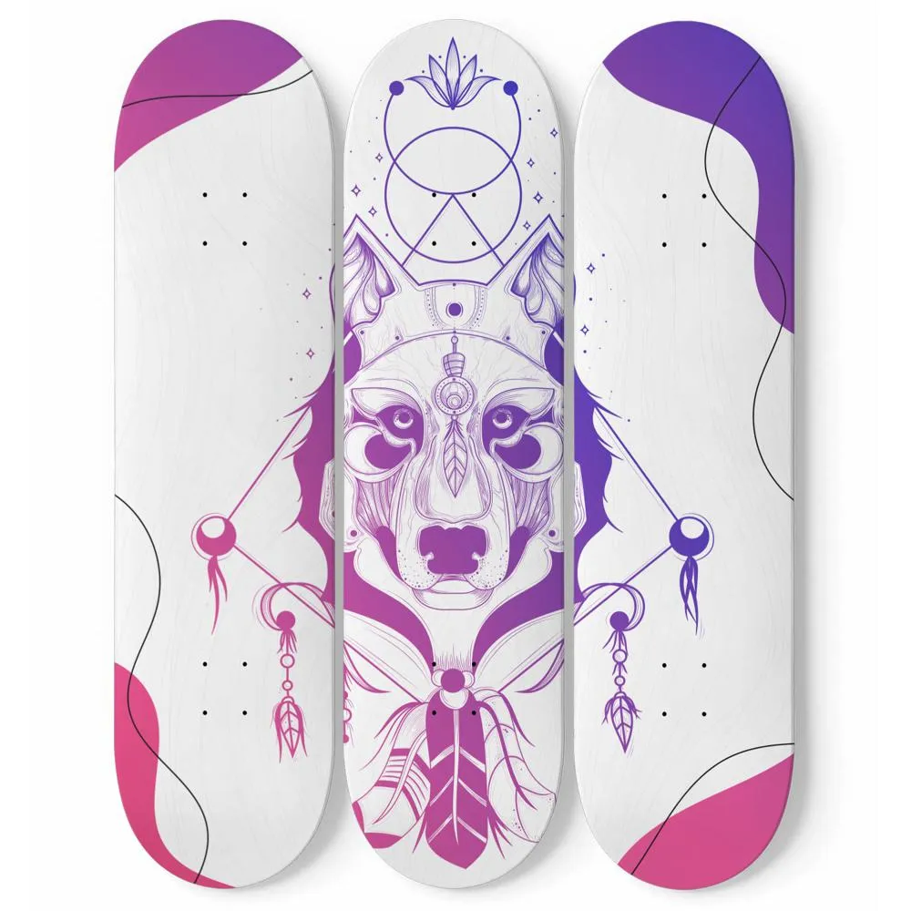 Cosmic Wolf Skateboard Wall Art