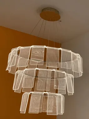 Crystal Nexus Light Gold LED Chandelier (A894-3)