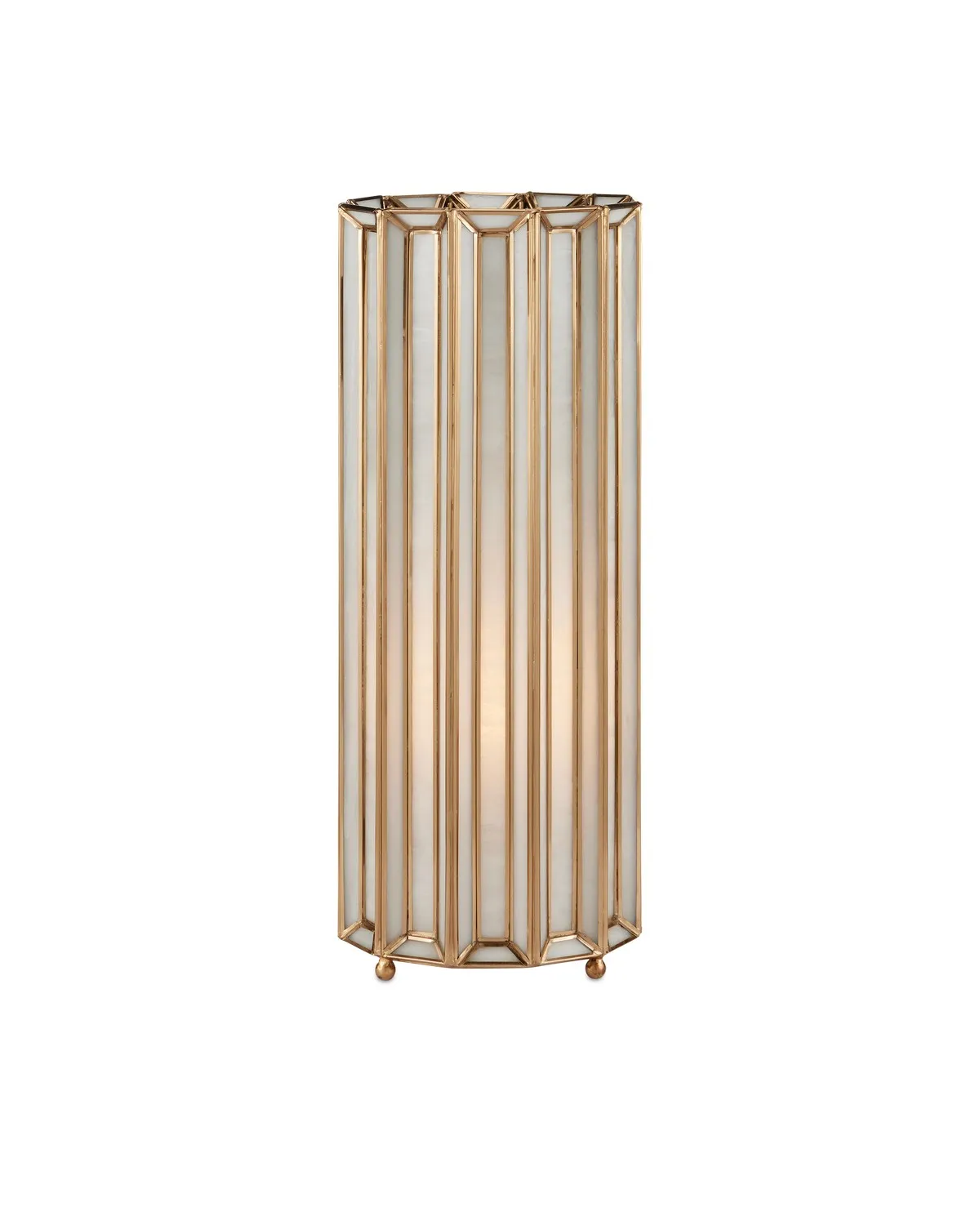 Daze 1-Light Table Lamp in White & Antique Brass