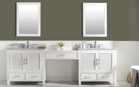 Design Element Estate 102" Double Sink Bathroom Vanity Modular Set - White ES-102MC-WT