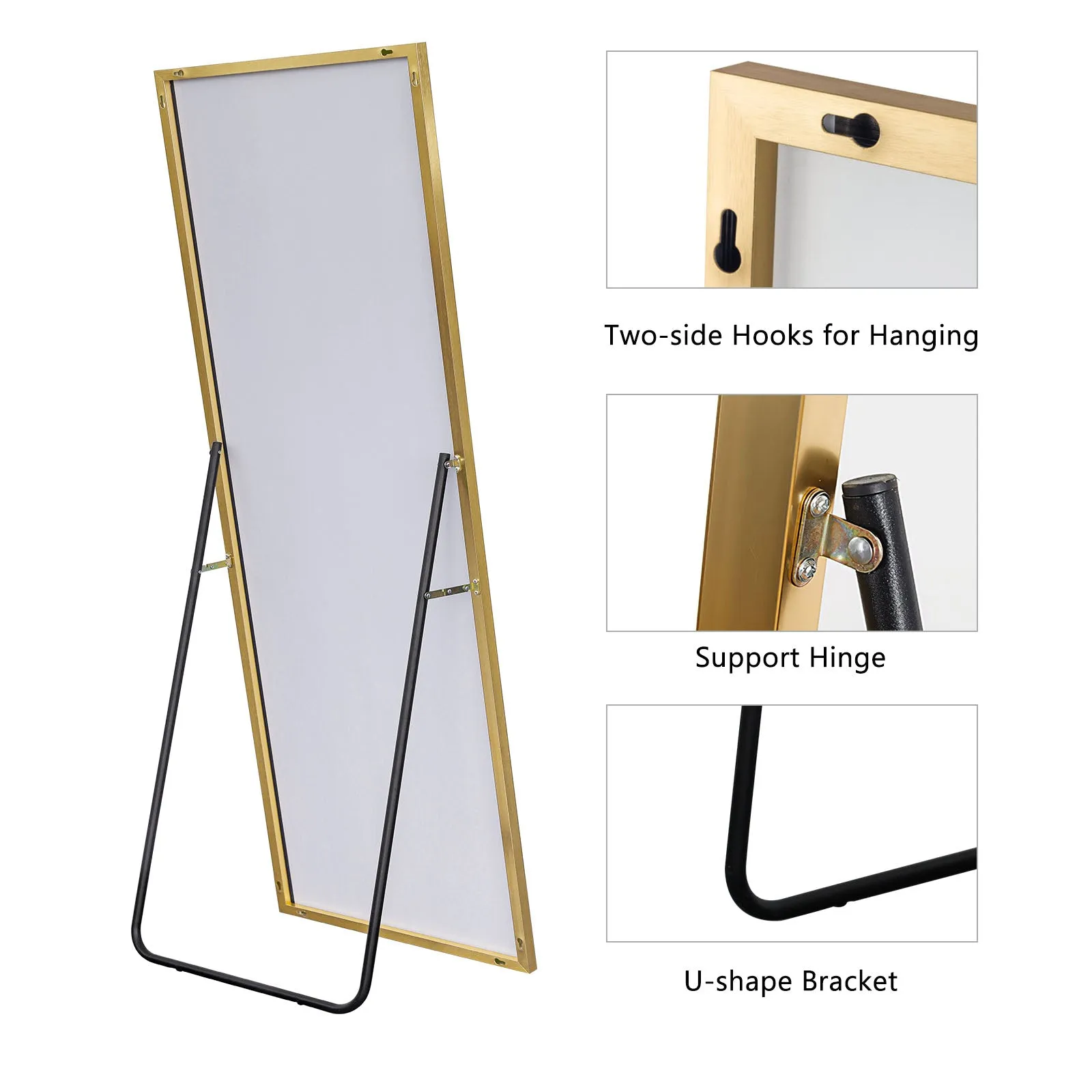 Doris 65"x22" Classic Framed Bedroom Full Length Wall Mirror