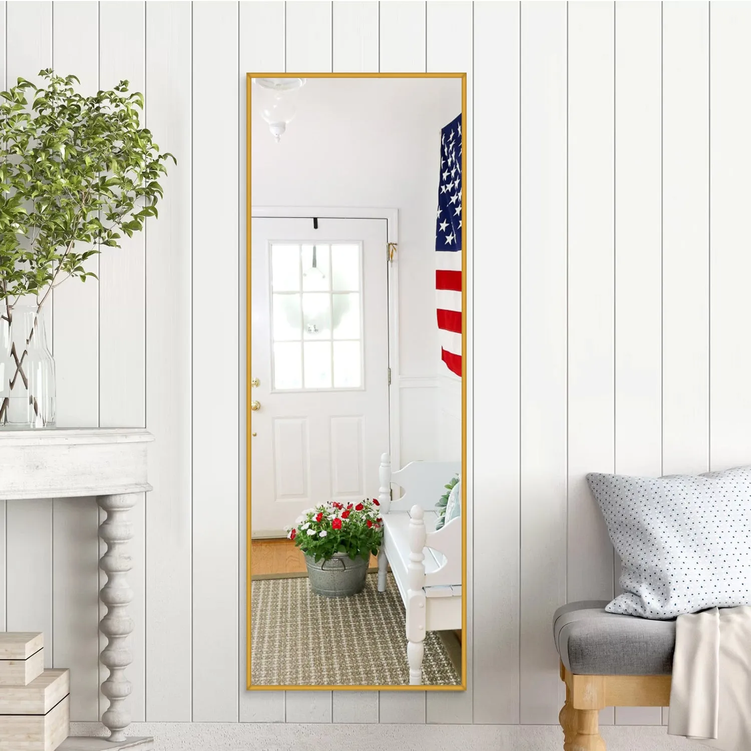 Doris 65"x22" Classic Framed Bedroom Full Length Wall Mirror