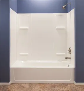 Durawall Thermoplastic Bathtub Wall Kit' 5 Pieces' 4 Shelves' White' 30 X 60 In.