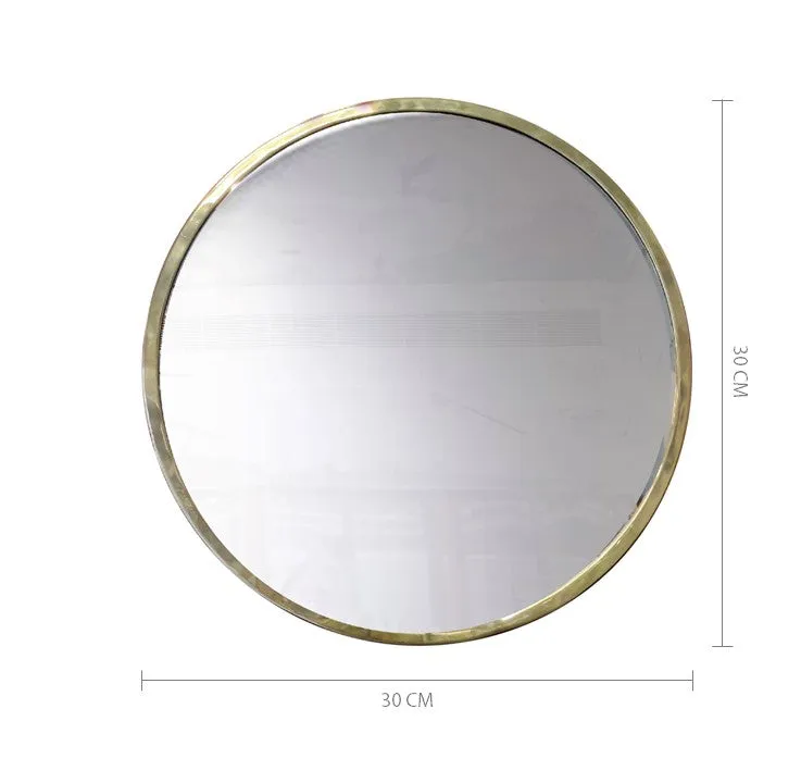 Elan Olivia Mirror- 12" (Round, Brass, Nickle Finish)